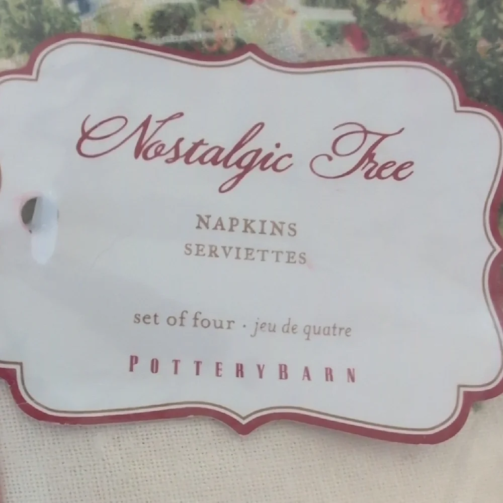 Pottery Barn Cream Holiday Napkins - Picture 2 of 2